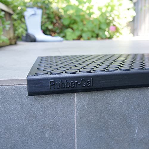 Rubber-Cal "Coin-Grip Non-Slip Rubber Tread Stair Mats 6 Count (Pack of 1), Black, 9.75" x 29.75" (10-104-009)