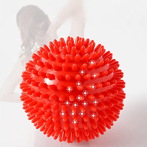 Massage Ball - 3" Spiky Foot Massage Ball Extra Firm Massage Roller Ball Deep Tissue Back Foot Plantar Shoulder Leg Muscle Massage Trigger Point Roller Ball - Red