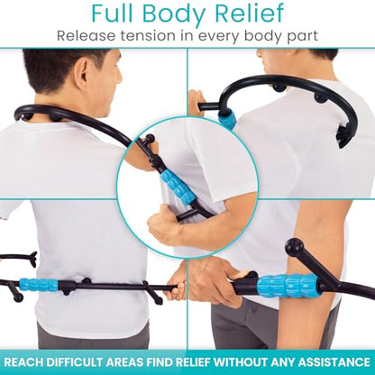 Vive Massage Cane with Roller - Interchangeable Heads - Trigger Point Tool - style: Massage Cane with Roller