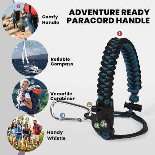 RAYMYLO Insulated Water Bottle 40 oz, Triple Wall Vacuum Stainless Steel - color: Indigo/Black, size: 40 Ounces