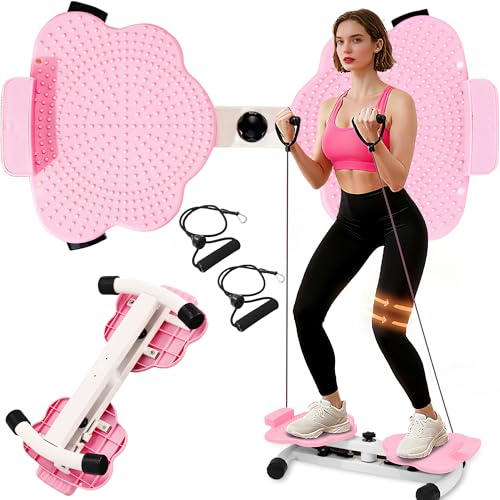 Waist Twisting Machine, Ab Twister Board, Waist Twister, Waist Twisting Fitness Tool, Waist Twister for Women Belly Fat - Ultra-Quiet 20dB Home Fitness Board with Foot Massage - color: Pink