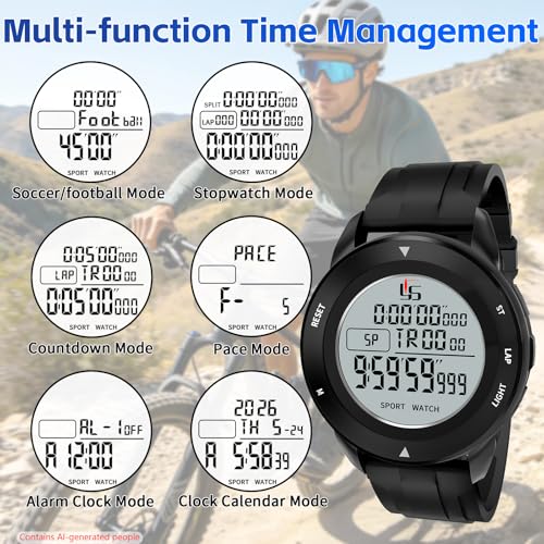Professional Soccer Referee Watch with Tournament Mode Game Timer, 100-Lap Silent Stopwatch, 3-Line Backlit Display, On/Off Switch, Countdown/Alarm/Calendar for Football Officials, Coaches & Athletes - style: YS2020 Referee Watch