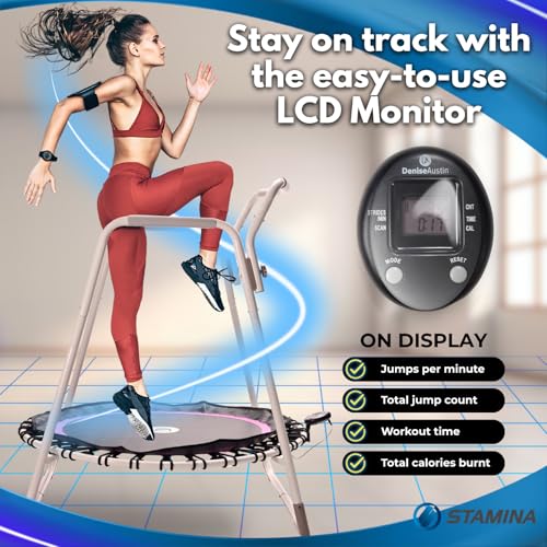 Denise Austin 44 in Fitness Trampoline with Handlebar, for Cardio Fitness
