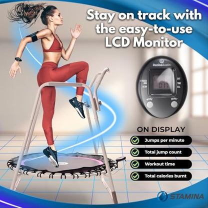 Denise Austin 44 in Fitness Trampoline with Handlebar, for Cardio Fitness