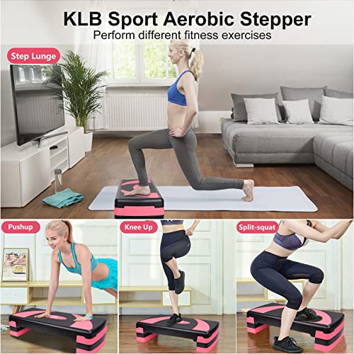 Adjustable Exercise Workout Aerobic Stepper Step Platform Trainer - color: Red