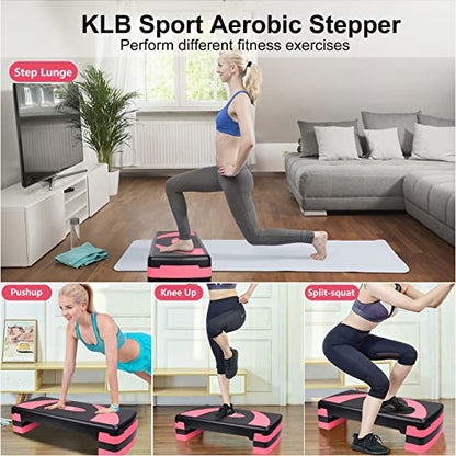 Adjustable Exercise Workout Aerobic Stepper Step Platform Trainer - color: Red