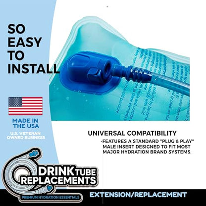 Hydration Bladder Tube Replacement - Universal Insulated Drink Hose fits CamelBak, Osprey, Source, USGI Tactical Packs - 36" Water Reservoir Hose with Bite Valve, Cover & Quick Release Connector - color: Fluorescent Yellow