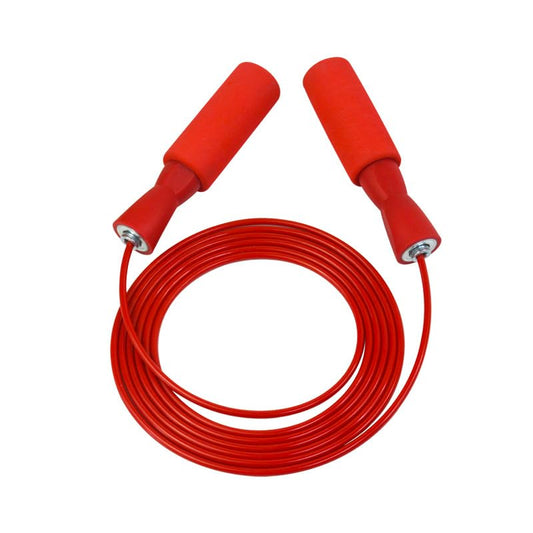 Fixed Length Skipping Rope with Sweat Absorbent Foam Handles, Tangle Free Fitness Jump Rope for Adult Daily Workout Training - color: Red
