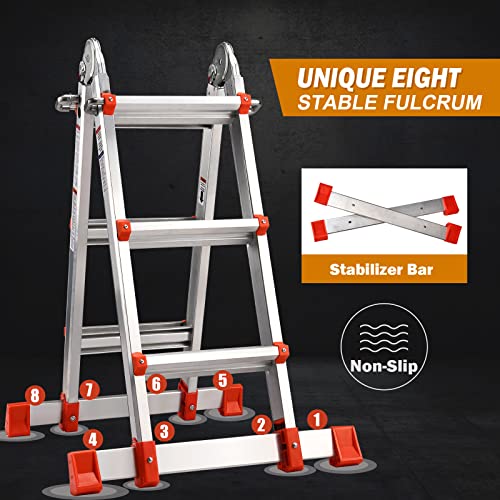 Soctone Ladder, A Frame Extension Ladder, 10.5 Ft Multi Position Ladder - size: 10.5 Ft