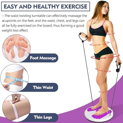 Twister Board for Exercise Waist Twisting Disc with Handles Ankle Body Aerobic Exercise Waist Twisting Machine Exercise Twist Board With Foot Massage - color: Purple