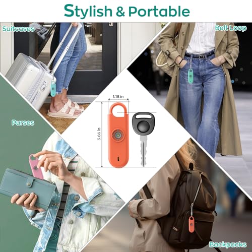 Fauxomor 140dB Personal Safety Alarm for Women 9pack Self Defense Keychain - color: 6 Colors+White+Green+Black
