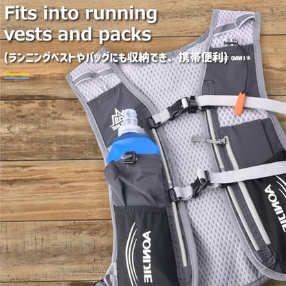 Azarxis TPU Soft Flask Collapsible Water Bottles BPA-Free 250ml 350ml 500ml for Hydration Vest Pack Running Hiking Cycling Climbing - color: 250ml / 8.45oz