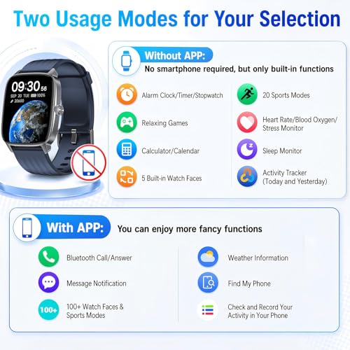 Pedometer Watch Senior Friendly No App No Phone Required, Activity Tracker - color: Blue