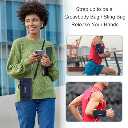 Phone Holder for Running with Adjustable Crossbody Strap, 7.5" Blue - color: 06-Blue + Black Strap