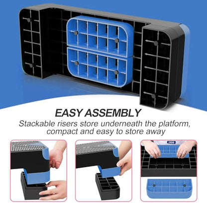 Aerobic Exercise Step, Adjustable Workout Step Platform - color: Blue