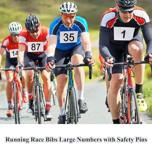 1-300 Running Race Bibs Large Numbers with Safety Pins for Marathon Race Events- Tyvek Tearproof Waterproof - color: 1-300 Number