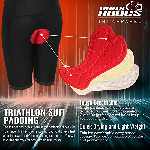 Triathlon Suit Men Racing Tri Cycling Skin Suit Sleeveless - Bonus Race Bib Belt - color: Black, size: Medium
