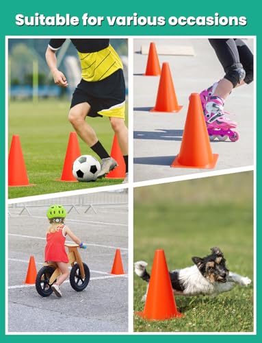 GHB Soccer Cones 7" 9" of 12 24 Pack Disc Soccer Sport Cones - color: 9" 12Pcs orange