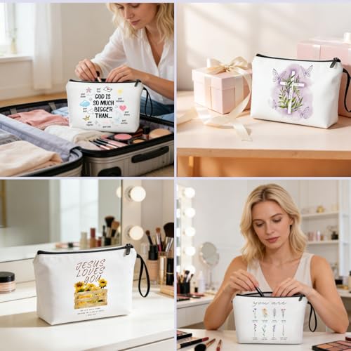 Christian Floral Bible Verse Inspirational Gifts Makeup Bag for Women - color: Christian-2