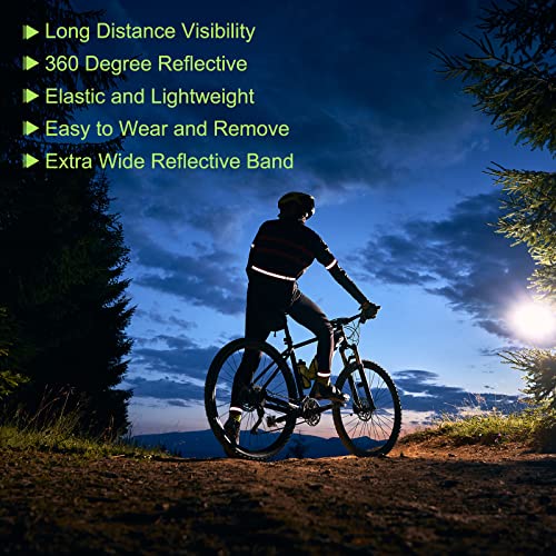 MECCANIXITY Reflective Bands for Arm Wrist Ankle - color: Black, size: 14x1.5 Inch