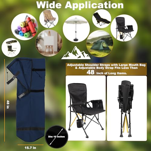 Heavy Duty 600D Oxford Camping Replacement Bag Extra Wide Opening & Adjustable Straps for Camping Chairs,Yoga Mats, Art Easels, Umbrellas, Folding Tables (1Pack, Dark Blue, XL) - color: Dark Blue