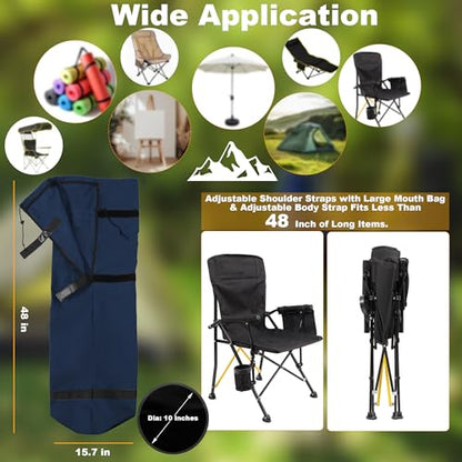 Heavy Duty 600D Oxford Camping Replacement Bag Extra Wide Opening & Adjustable Straps for Camping Chairs,Yoga Mats, Art Easels, Umbrellas, Folding Tables (1Pack, Dark Blue, XL) - color: Dark Blue