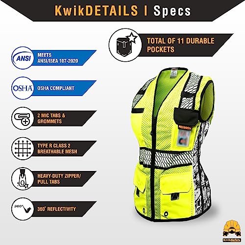 KwikSafety RoadBOSS Econ & Premium Safety Vest for Women Class 2 ANSI OSHA - color: Yellow (Limited Edition), size: Medium