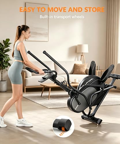 THERUN Elliptical Exercise Machine, Cardio Climber Elliptical Machine for Home, Stair Stepper Elliptical Training Machines w/ 13LBS&18LBS Flywheel, 16 Levels Resistance - color: 13LBS Flywheel Grey