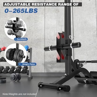 BEKING Foldable Rowing Machine,Adjustable LAT Pull Down & Low Row Cable Machine with Weight Plates,2 in 1 Multi-Function Compact Rowing Machine with High/Low Pulley Stations