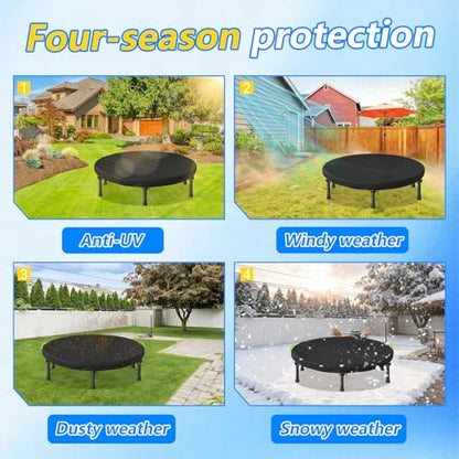 Mini Trampoline Cover, 600D Oxford Waterproof, Fits 91cm, Black