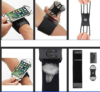 Running Sports Armband Wrist Band Phone Holder Bag Pouch Case for Samsung Galaxy S26 S25+ S24+ S23+ Plus S22 Ultra S21 A57 A37 A17 A16 iPhone 17 16 15 14 Plus 13 12 11 Pro Max SE Google Pixel 10 9 8 7