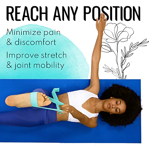 TECEUM 2 IN 1 Yoga & Mat Strap for Stretching – Cotton – 6/8/10 ft - color: Blue, size: 6 ft