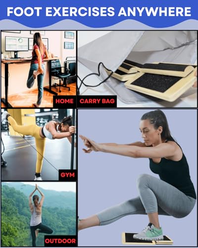 Ankle Strengthener, Single Leg Balance Board for Ankle Rehab, Foot Trainer for Mobility, Foot Stretcher for Sprained Ankle, Balancing Wobble Board, Posture Board, Arch Trainer with Brace