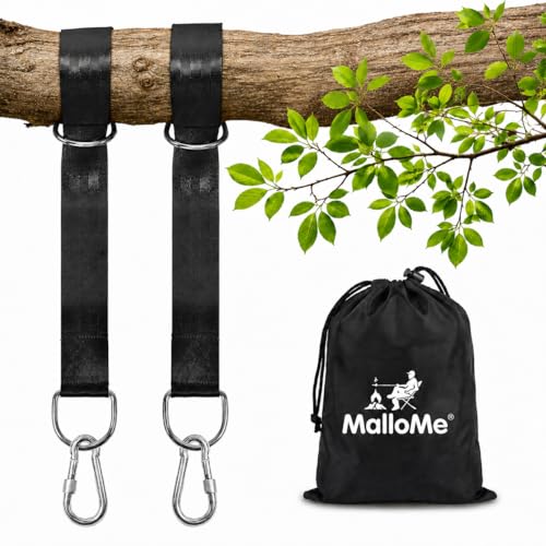 MalloMe Tree Swing Straps & Hammock Straps for Trees – Multi-Purpose Hanging Kit, Heavy Duty Adjustable Tree Strap for Hammocks, Swings & Outdoor Use, Safe for Branch or Between 2 Trees - style: 2200 LB - D-Ring 5FT (Ideal for Swings)
