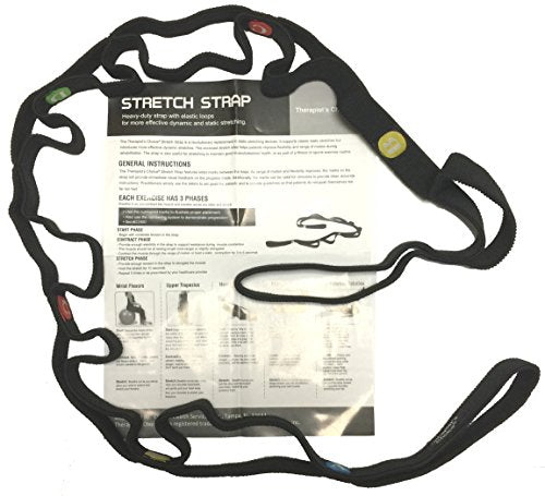 Therapist’s Choice® Stretch Strap with Loops to Increase Flexibility, Dynamic Stretching Tool for Athletes Including Dancers, Cheerleaders, Gymnasts, Runners, Pilates and Yoga Elastic Stretch Band
