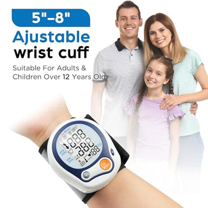 LotFancy Kids Wrist Blood Pressure Monitor for Home Use, BP Cuff 5”-8” for Small Adult, Digital Automatic Blood Pressure Cuff 60 Readings, 1 User, Blood Pressure Cuff Wrist with Portable Carrying Case