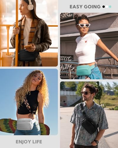 WATERFLY Fanny Pack Belt Bag for Men Women Casual Waist Pack - color: Black