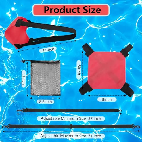 Swim Parachute Resistance Training Set - color: Red