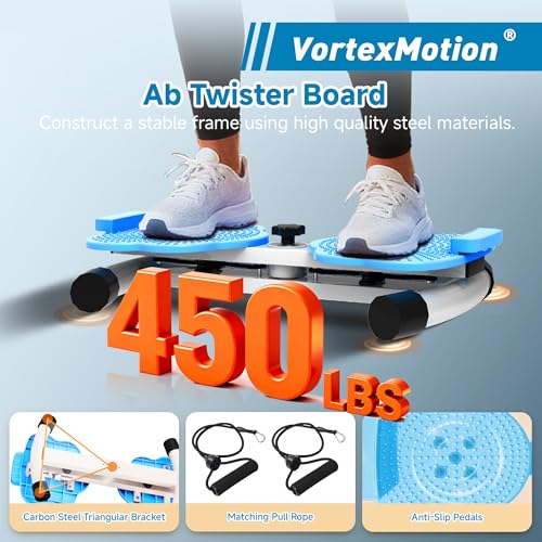 Waist Twisting Machine, Ab Twister Board, Waist Twister, Waist Twisting Fitness Tool, Waist Twister for Women Belly Fat - Ultra-Quiet 20dB Home Fitness Board with Foot Massage - color: Blue