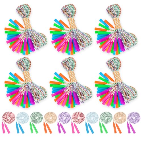 100 Pcs Rainbow Jump Rope Bulk Adjustable 7.8 Ft Nylon Skipping Rope with Handles Colorful Fitness Jump Ropes Gifts for Outdoor Activity Classroom Rewards Exercise Equipment - color: Rainbow