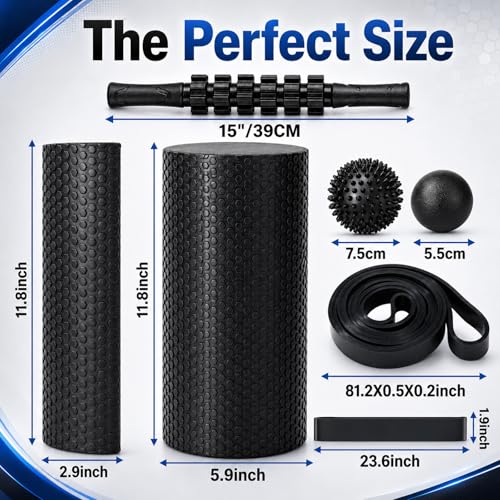 8 in 1 Foam Roller Set for Deep Tissue Muscle Massager