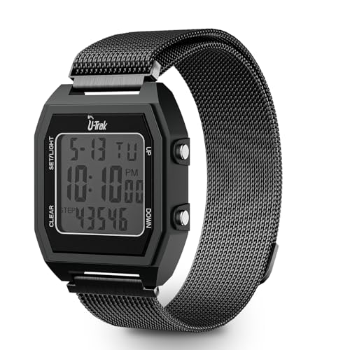 3D Pedometer Watches for Walking, Simple Step Counter Watches with Magnetic Watch Band, Waterproof Step Tracker Watches with Magnetic Watch Strap for Men Women Kids Senior