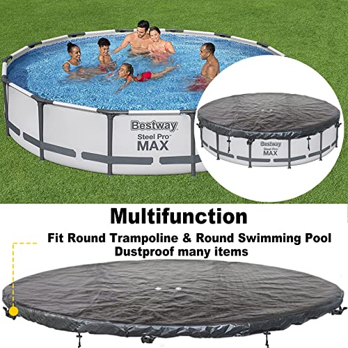 SIHAIAN Round Pool Cover 8Ft Pool Cover for Above Ground Pools Round Pool Weather Cover Waterproof and Dust-Proof Pool Covers Suitable for Trampolines and Swimming Pool - size: 8'2" x 8'2" (Round Pool Cover)