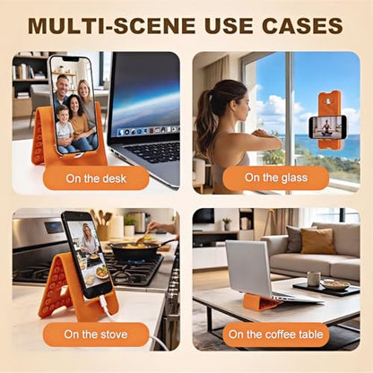 Foldable Silicone Phone Holder, 2026 New Portable Foldable Double-Sided Usable Silicone Phone Holder, Multi-Position Adjustable Non-Slip Mobile Phone Mount Suitable for Tablets, Treadmills, Desks