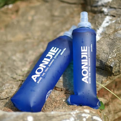 TRIWONDER TPU Soft Folding Water Bottles BPA-Free Collapsible Flask for Hydration Pack - Ideal for Running Hiking Cycling Climbing (250ml/8.45oz) - color: 250ml/8.45oz