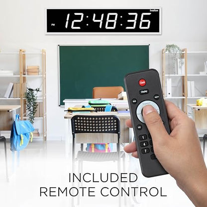 Ivation Oversized Digital Wall Clock with Large LED Display & Timer, 72" - color: White, size: 72" Inch