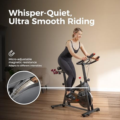 Sunny Health & Fitness Smart Indoor Cycling Bike for Home Cardio Exercise