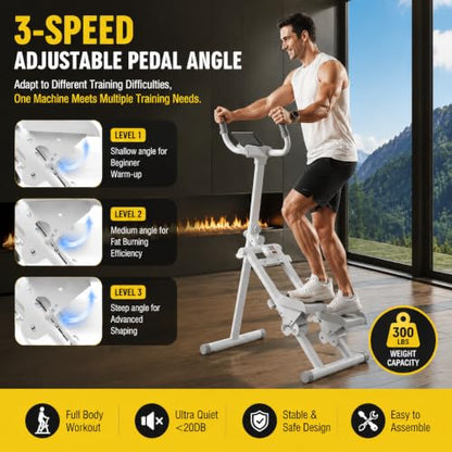 Stair Stepper with LCD, Foldable 300 lb Cardio Machine for Home