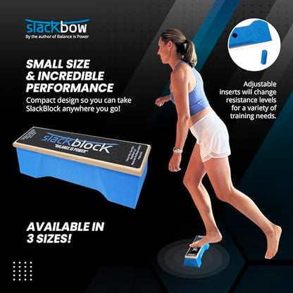 SlackBow SlackBlock Athletic Balance Trainer – Improve Balance, Stability, and Athletic Performance – Condition Your Body and Prevent Injury - Compact and Portable - size: 13"