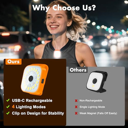 redaica 2 Pack Running Lights for Runners, Rechargeable, 4 Modes - color: Orange